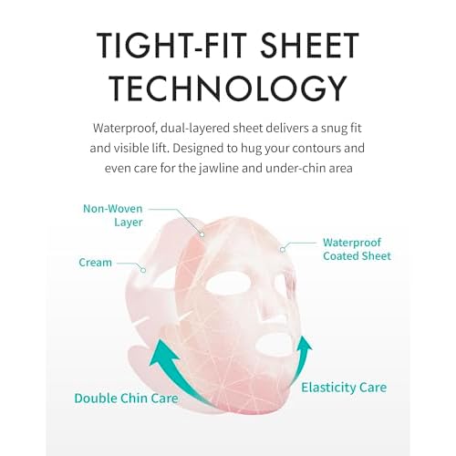 REJURAN¢ç Perfect V Tighter Dual-Sheet Lifting Sheet Mask, c-PDRN¢ç (4ea) ? Face & Jawline Lifting and Firming Original PDRN & Purecolla, Deep Moisturizing, Skin Tightening Anti-Aging Korean Skin Care