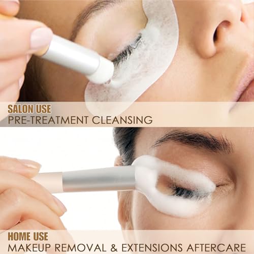 60ml Beige Lash Shampoo kit for Lash Extensions. Lash Wash for Eyelash Extensions & Natural Lashes. lash extension cleanser for Makeup Remover Oil & Sulfate Free for Salon and Home Use