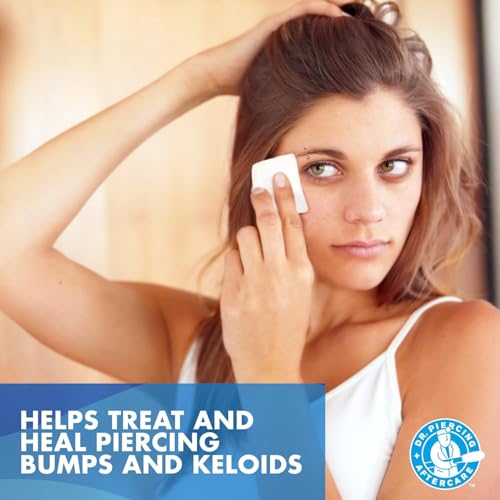 Dr. Piercing Aftercare Wipes ? Piercing Aftercare | Saline Solution for Piercings - Keloid Bump Ear Piercing Cleaner ? Ears Lips Belly Nose Piercing Bump - Piercing Hole Cleaner (50 Count)