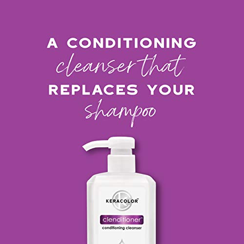 Keracolor Clenditioner Cleansing Conditioner, Color Protecting Keratin-Infused Co-Wash, Prevents Fade, 2 Sizes