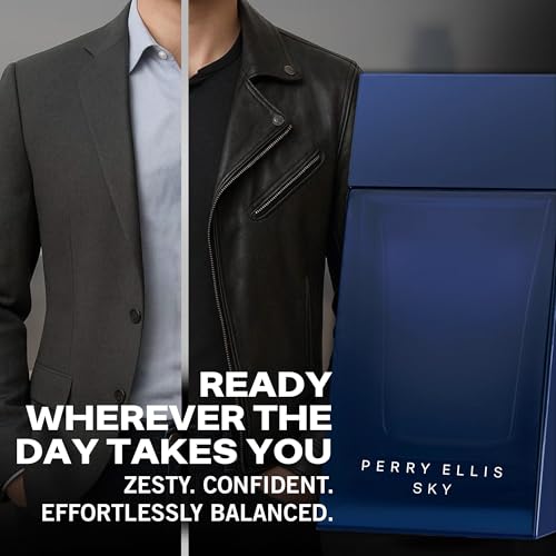 Perry Ellis Sky Eau De Toilette Spray for Men - Mens Cologne, Long Lasting Perfume, EDT, Fragrance with Notes of Bergamot, Lime & Cedarwood - 3.4 fl oz (100 mL)