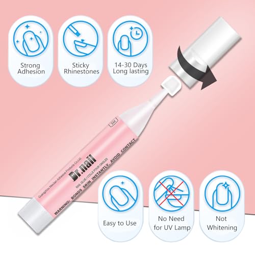 20 Pcs Nail Glue Set for Acrylic Press On Nails Tip Super Strong Glue for Fake Nails Professional Adhesive Super Bond Fast Drying Glues Long Lasting 0.07oz No Need for UV Lamp