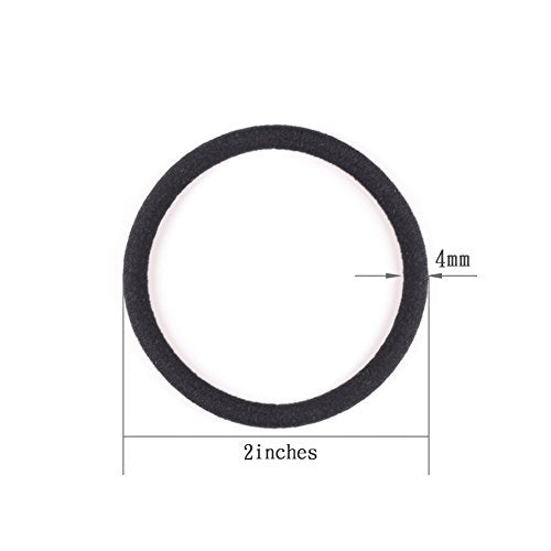 120 Pieces Black Hair Ties for Thick and Curly Hair Ponytail Holders Hair Elastic Band for Women or Men(4mm)
