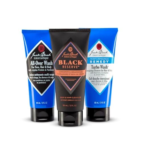 Jack Black Body & Hair Cleanser Collection Set for Men - Mens Body Wash Travel Size