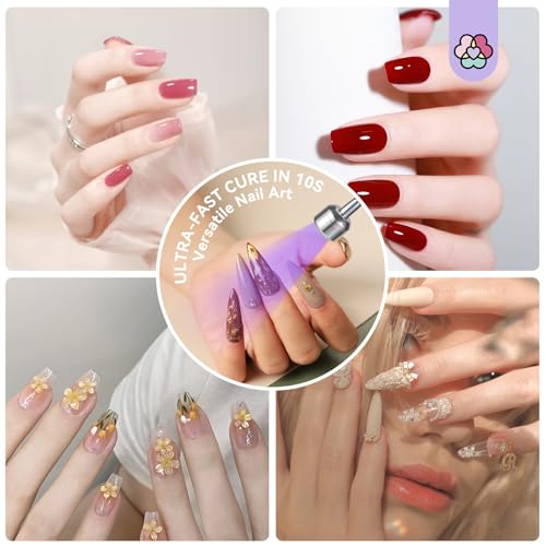 SAVILAND Gooseneck U V Lamp for Gel Nails:Touch Switch 12W U V Nail Lamp 5S Quick Drying LED Fast Curing Lamp Rechargeable Gel Lamp 3Timers Setting 360¡Æ Adjustable Home Salon Manicure Nail Dryer