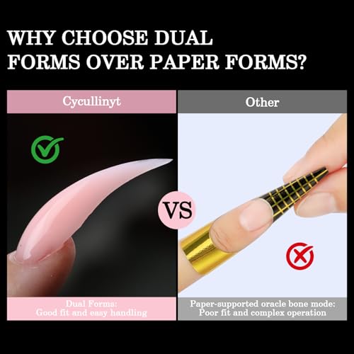 Curved Stiletto Nail Dual Forms for Poly Gel Extension of 3D Eagle Claw, Hawk Shape Full Cover Acrylic Nail Forms, Reusable Nail Molds for Halloween Nail Art Design 140 Pcs 14 sizes