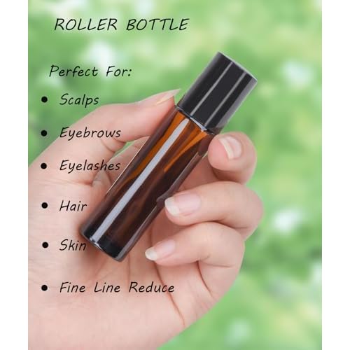 Organic Castor Oil for Face Roll On£¬Rollerball Deep Hydration for Skin Care and Hair, Castor Oil Organic Cold Pressed Unrefined Glass Bottle 8oz with 2 Roller