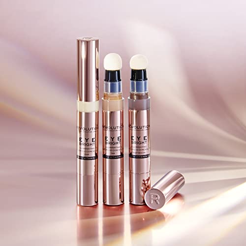 Makeup Revolution Eye Bright Concealer, Buildable Coverage, Dewy Finish, Fair, 3ml
