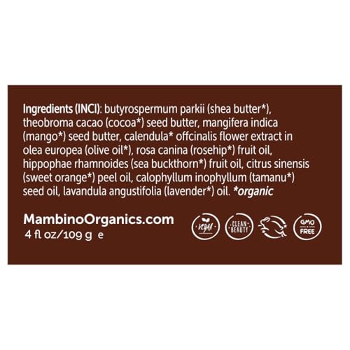 Mambino Organics Oh Baby! Belly Butter, Belly Cream with Shea Butter for Pregnancy, Minimizes Stretch Marks, Vegan, Cruelty-Free, Maternity Skin Care, 4 fl oz