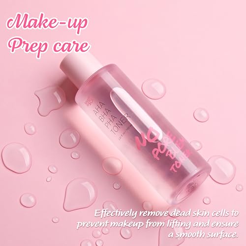 TOUCH IN SOL No Poreblem AHA BHA PHA Toner - Glycolic & Salicylic Acid Liquid Exfoliator - Makeup Prep & Pore Cleanser - Exfoliate, Soothe & Refresh Skin for Brighter Complexion