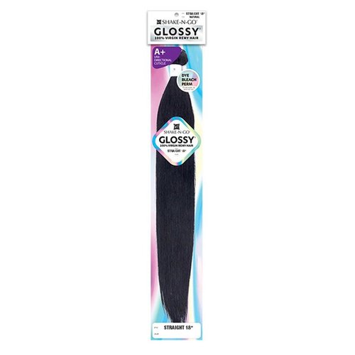Shake N Go Virgin Remy Hair Weave Glossy Straight 12" (Color : Natural)