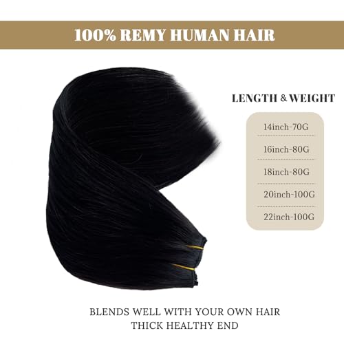 Munx Halos Wire Hair Extensions Real Human Hair Black Wire Extensions with Transparent Lines Natural Black Secret Halos Human Hair Extensions Invisible Black Hair Extensions for Women 80G 16""