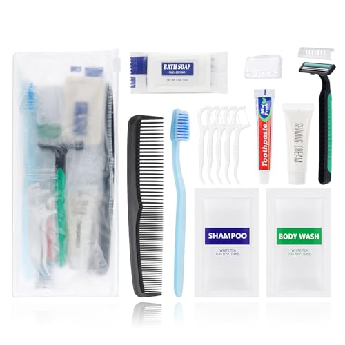 Pack of 5 Travel Size Toiletries Kit Individually Packed,Personal Hygiene Kit for Men Homeless Care Package Supplies Bulk