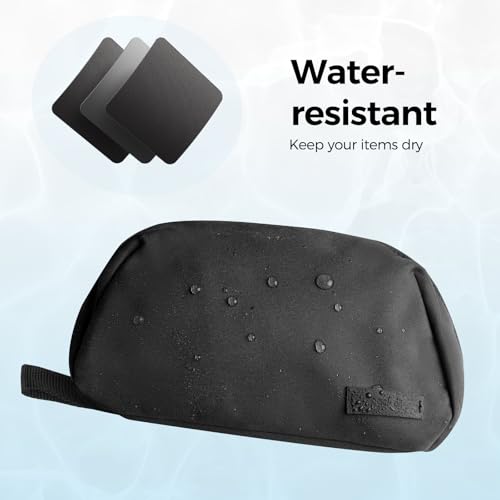 pack all Travel Toiletry Bag for Men, Hanging Dopp Kit, Water-Resistant Shaving Bag for Toiletries, Accessories (Dark Grey)