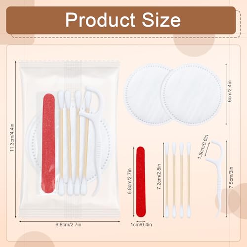 Vanity Kits Bulk, Hotel Vanity Individually Packaged, Vanity Kit With Cotton Pads, Cotton Swabs, Dental Floss And Nail File (200 pcs)