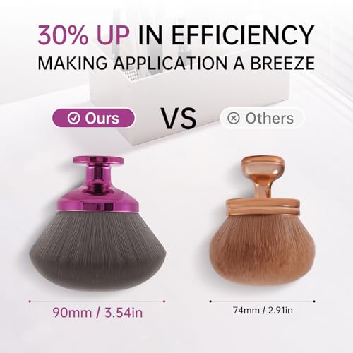 Extra Large Body Makeup Brush, 3.54 inch Dense Streak-free Self Tanner Brush, Tanning Applicator for Body Blend & Blur, Bronzer, Leg Makeup, Powder and Cream, Soft Cruelty-Free Kabuki Brush Bristles