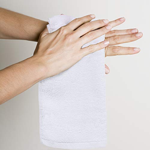Utopia Towels 24 Pack Cotton Washcloths Set, 100% Ring Spun Cotton, Premium Quality Flannel Face Cloths, Highly Absorbent and Soft Feel Fingertip Towels, White