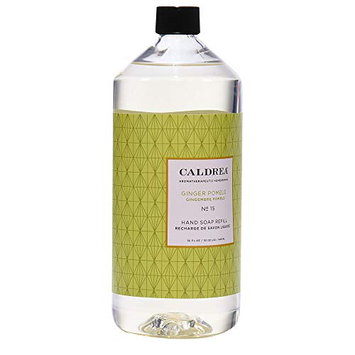 Caldrea Hand Soap Refill, Aloe Vera Gel, Olive Oil and Essential Oils to Cleanse and Condition, Ginger Pomelo Scent, 32 oz