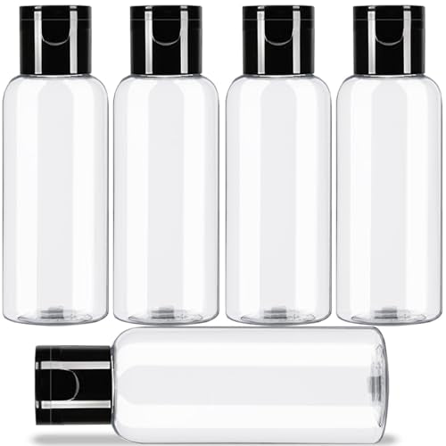 5 Pack 3.4 oz Travel Size Bottles for Toiletries TSA Approved Leak Proof Empty Refillable Liquid Containers with Labels
