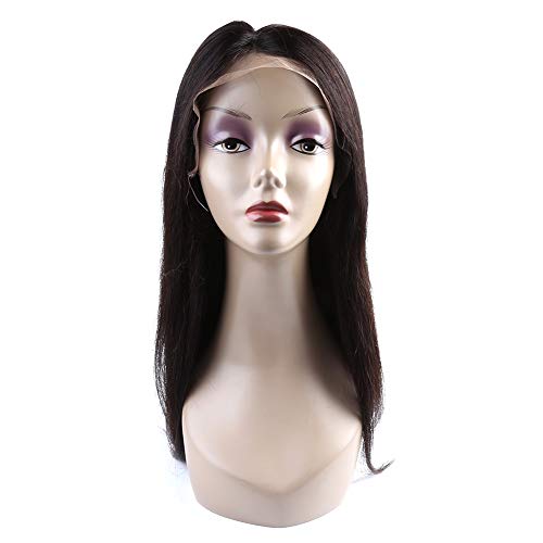 Straight Wigs Natural Color Virgin Human Hair Full Lace Wigs 130% Density With Brazilian Human Hair For Women (Full Lace Wig, 16 inch)