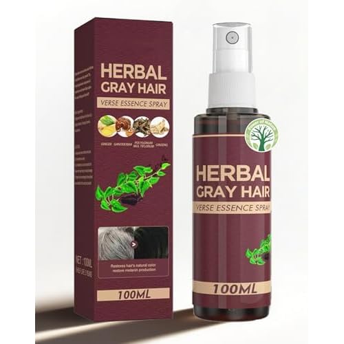 Herbal Gray Hair Spray, Hair Darkening Conditioner Spray, Herbal Hair Coloring Spray, Hair Darkening Conditioner, Reverse Grey Hair,Hair Coloring Essence for 4 Weeks Gradual Results (1-pcs)