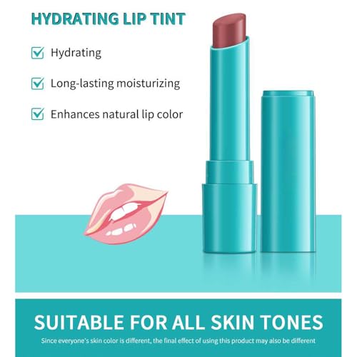 BERRALOYE 4Pcs Tinted Lip Balm Set, Hydrating Moisturizing Lip Gloss with Vitamin E, Long-Lasting Waterproof & Non-Sticking Color for Daily Nourishing Care