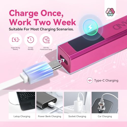 SAVILAND Handheld U V Nail Light for Nails: 12W Nail Lamp Fast Curing 2025 LCD Display Screen LED Light for Gel Nail Portable Mini U V Light Nail Dryer For Gel Polish Flash Cure Lamp Home DIY Self Use