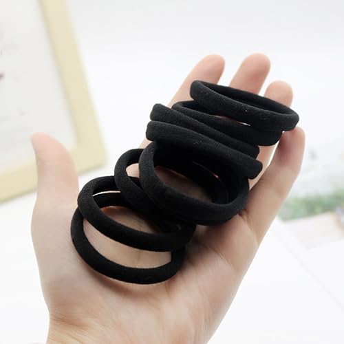 200PCS Black Hair Ties for Women & Girls Men Kids Toddler - Seamless, Thick, No Damage Elastic Hair Bands for Ponytails, Workouts, and Daily Use, Soft Seamless Nylon Hair Ties For Thick & Curly Hair.
