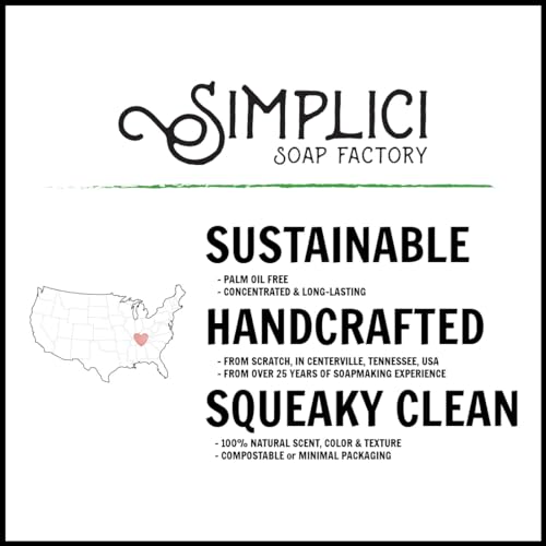 Simplici Lavender Garden Natural Soap (exfoliating + pure essential oils) 6 Bar Value Bag. Palm Free.