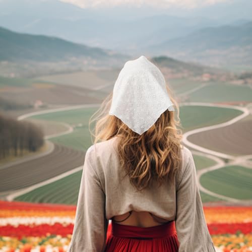 White Bandana Headband for Women Simplicity Head Scarf for Girls Cute Adjustable Bandanas for Women