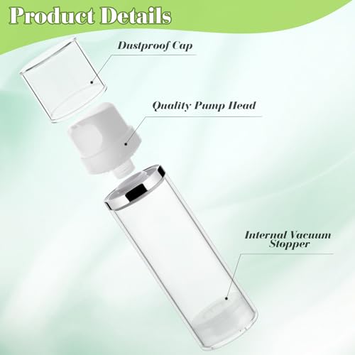 4 Pcs 150ml/5oz Airless Pump Jar Refillable Vacuum Pump Dispenser Bottles Travel Cosmetic Containers for Lotion Essence Shampoo Toiletries