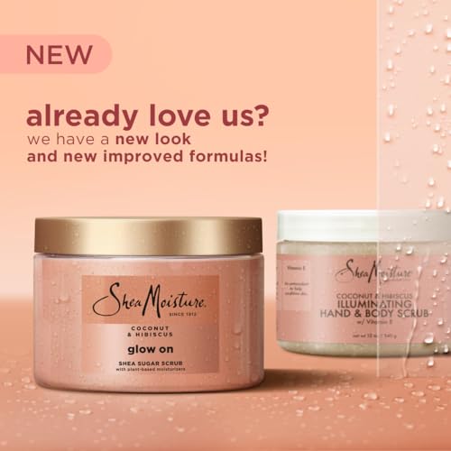 SheaMoisture Shea Sugar Body Scrub For Glowing Radiance Coconut Hibiscus Glowing Radiance Body Scrub With 24h Shea Moisture Nutrients 12 oz