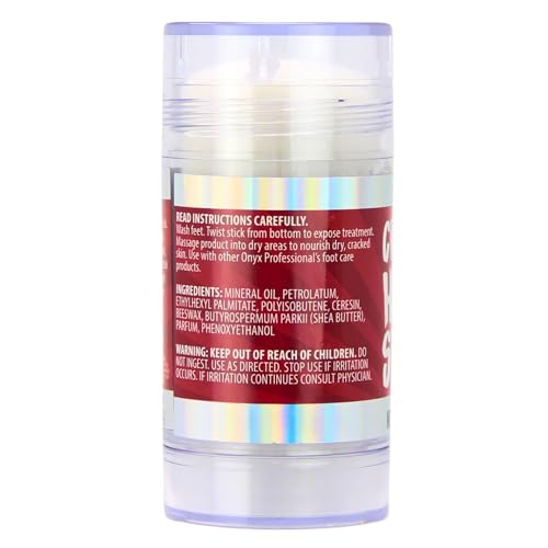 Onyx Professional Cracked Heel Repair Balm Stick for Dry Cracked Feet Treatment, Coconut Scent, 1 pack - Moisturizing Foot Balm, Rolls On, No Mess Like Foot Cream or Foot Lotion, Heel Treatment