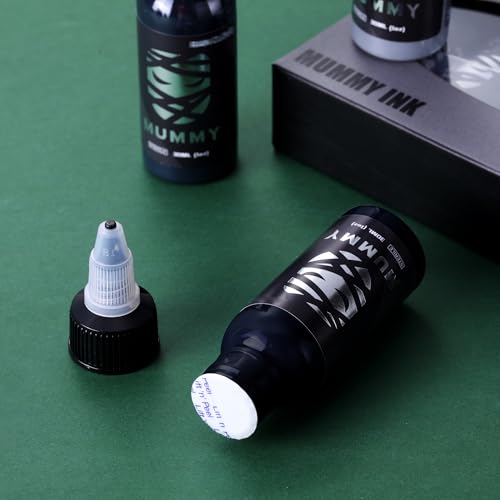 Mummy USA Custom Tattoo Ink Whitewash Set,4 Bottles(1oz Each),Evenly Long Lasting Vibrant and Bright,No Irritation