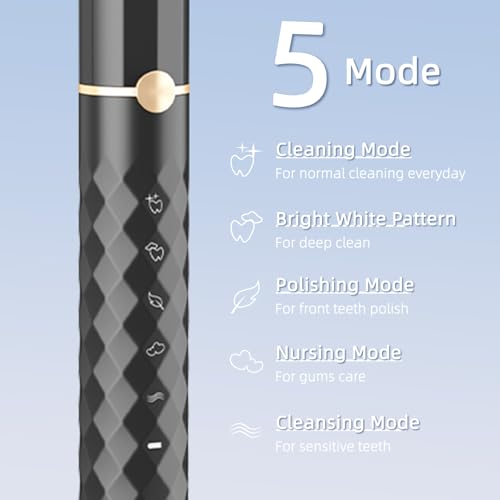 Water flosser+Electric Toothbrush Combination Set -5-Speed Sonic Electric Toothbrush, 4-Speed Portable Water flosser, Super Waterproof, a Great Gift for Friends (Black)