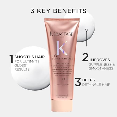 Kerastase Gloss Absolu High-Shine Anti-Frizz Conditioner - Deeply Hydrates & Detangles, Instantly Softens, For Glossy & Bouncy Hair
