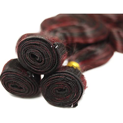 28 28 28 Inch Ombre Burgundy Bundles P1B99J Body Wave Bundles 2 Tone Black Mixed With Wine Red Bundles 8A Brazilian Virgin Hair Extensions Burgundy Body Wave Bundles 300g