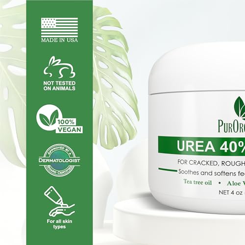 Urea 40% Foot Cream ? Made in USA, Dermatologist Tested, Intensive Repair for Dry, Cracked Heels, Corns, Calluses & Rough Feet, Professional Strength Exfoliating & Moisturizing Cream