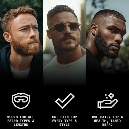 Striking Viking Beard Balm for Men - Leave in Beard Conditioner - Styling Balm Made with Naturally Derived Beard Butter, Argan & Jojoba Oils (2 Ounce (Pack of 1), Blue Ocean)