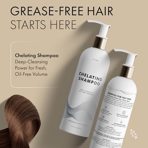 Chelating Shampoo ? For Oily Hair & Oily Scalp -Deep Cleansing Clarifying Shampoo- Removes Hard Water Buildup, Chlorine & Residue-Nourishes-No Silicones, No Parabens, Fresh Volume. 12 Fl Oz ( 355 ML)