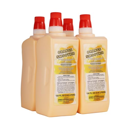 Zenex Orange Smoothie Hand Soap with Emollients - Industrial Hand Cleaner | Citrus Scent | Remove Stubborn Grease & Grime | Moisturizing Non-Abrasive Formula is Gentle On Skin | 3.55 L (4-Pack)