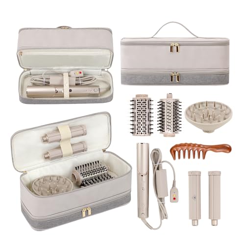 Travel Carrying Case for Dyson Shark Flexstyle Revlon Hair Dryer Airwrap, Double-Layer Dyson Airwrap Travel Case, Portable Shark Hair Tools Storage Bag for Airwrap Styler and Attachments