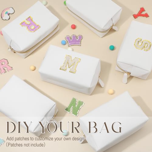 Kigeli 20 Pcs Small Makeup Bag Bulk PU Leather Cosmetic Bags with Zipper Preppy Makeup Pouch Toiletry Bag for Women Wedding Bachelorette Party Gift Travel Storage Organizer(White)