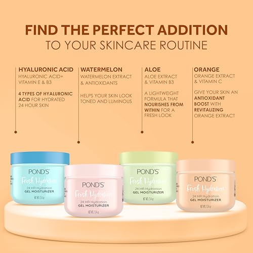 POND'S Orange Extract & Vitamin C Gel Face Moisturizer For Renewed and Luminous Skin, 3.4 oz