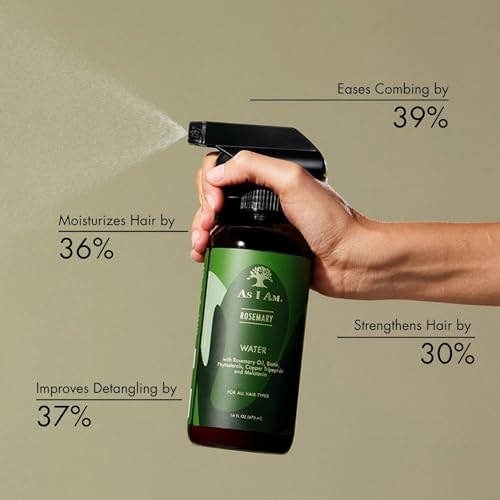 As I Am Rosemary Water 16 oz - Scalp Treatment for Hair Density - with Biotin & Saw Palmetto