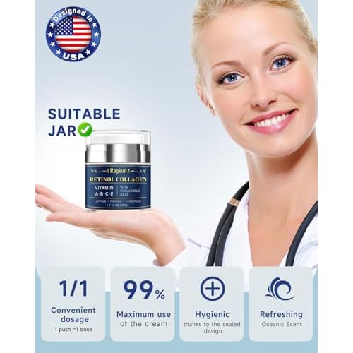 Retinol Cream for Face, Collagen Neck Creams for Tightening and Firming, Anti Aging Day & Night Facial Moisturizer for Women & Men, Instant Face Lift Wrinkle Cream 1.7 fl. oz.