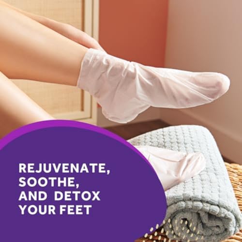 Amop? PediMask 20-Minute Foot Mask, Intensely Moisturizing Socks, Rejuvenates & Soothes, Self-Care, w/ Lavender Oil, Urea, a Blend of Moisturizers & Vitamin Complex for Long Lasting Hydration, 3 pair