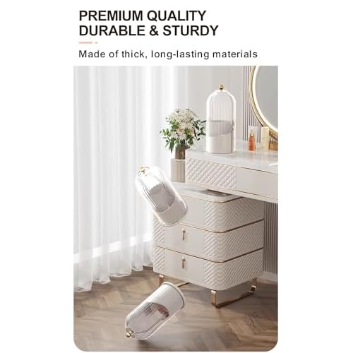 Makeup Brush Holder with Lid 360¡Æ Rotating, Clear Dustproof & Waterproof Make Up Brush Holder Organizer, Transparent Makeup Brush Organize