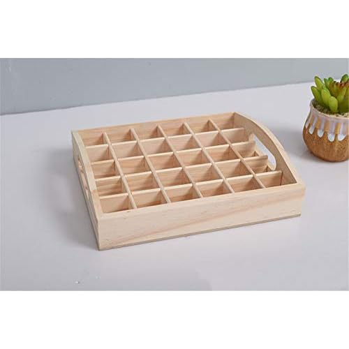 VolksRose 30-Slot Wooden Storage Box - Fits 5-15 ml Bottles, Travel & Presentation Storage, Nail Polish & Perfume Collection
