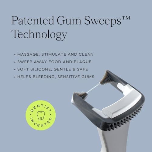 Slate Flosser Refills - Reusable Woven Floss, PFAS-Free, Non-Toxic Dental Floss | Fits Slate Electric Flosser w/Tongue Scraper & Gum Sweeps - 20-Pk Black Smooth Floss Heads